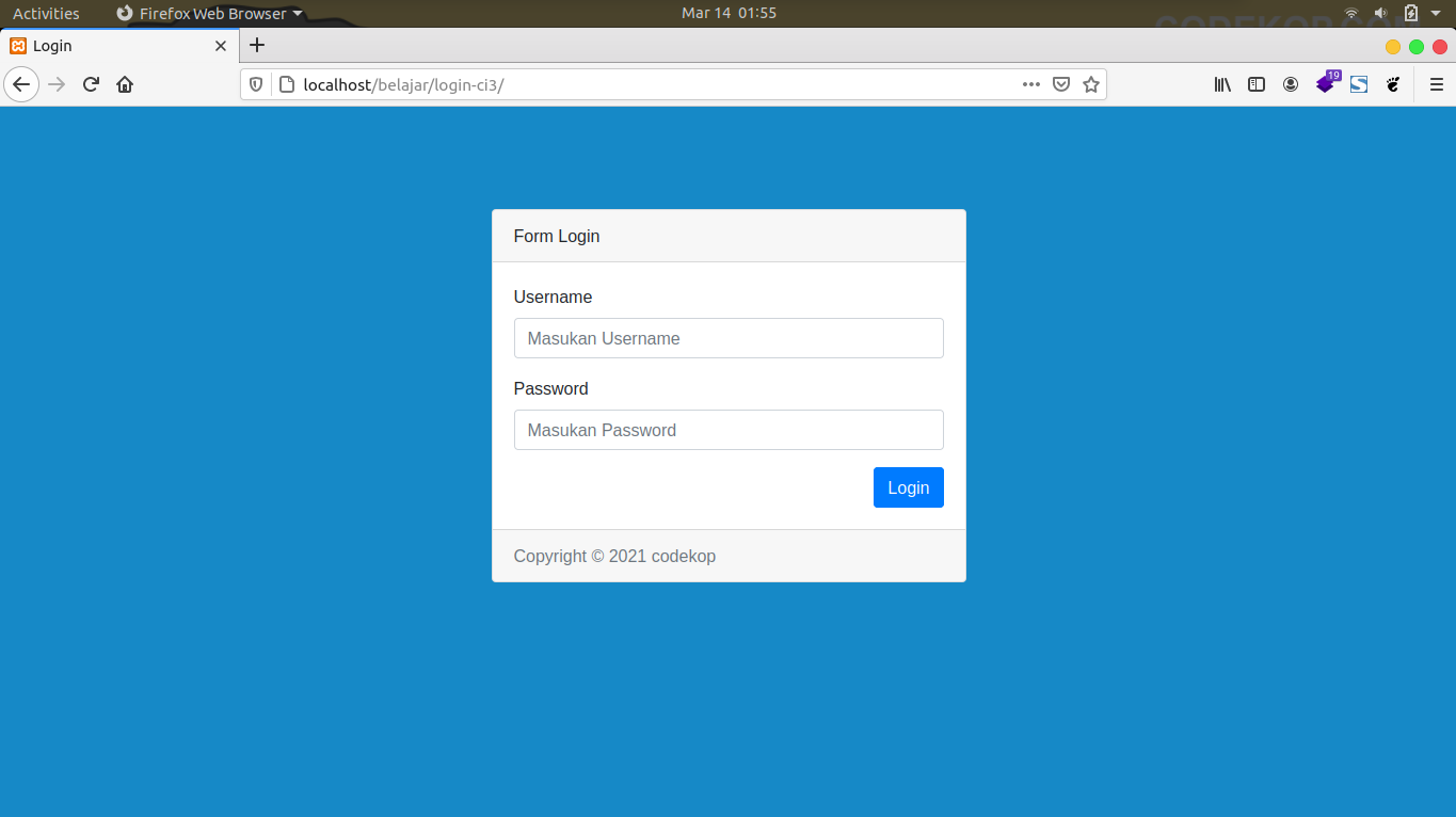 Tutorial Membuat Login menggunakan Password Hash dan Password Verify pada CodeIgniter 3