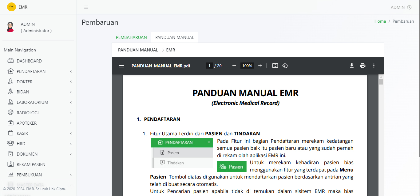 Aplikasi Klinik (EMR) untuk Klinik Umum dan Bersalin