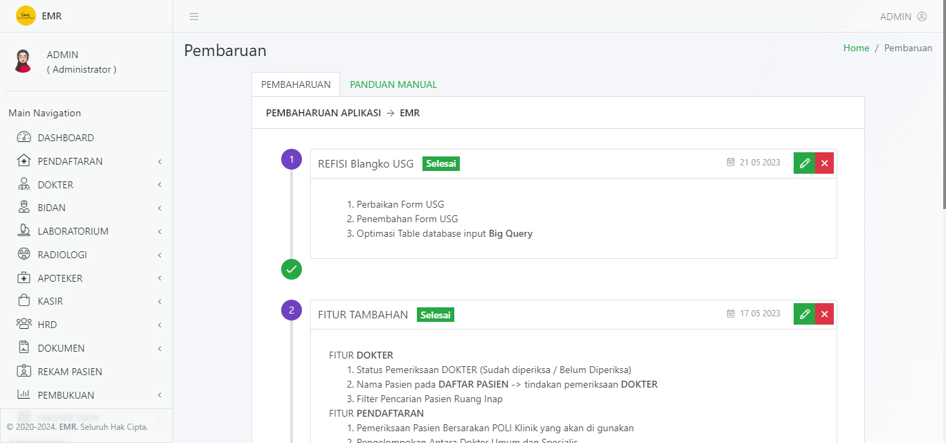 Aplikasi Klinik (EMR) untuk Klinik Umum dan Bersalin